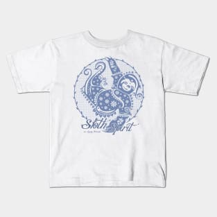 Sloth Spirit / blue_white [mr.Lenny Friends] Kids T-Shirt